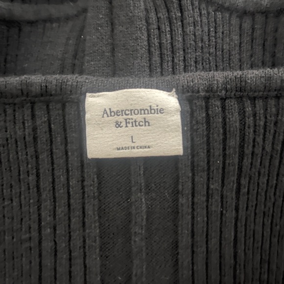 Abercrombie & Fitch Black Short Sleeve Sweetheart Sweater Bodysuit Size Large - Picture 9 of 9